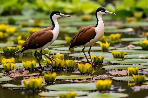  Jacana: ¡Un ave elegante que desafía la gravedad sobre las hojas de nenúfar!